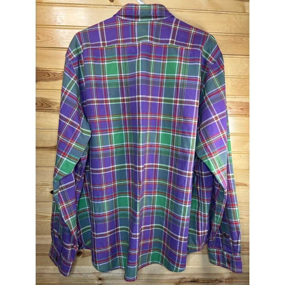 Polo Ralph Lauren Oxford Button Down Long Sleeve Shirt Plaid Purple 2XL NWT $125